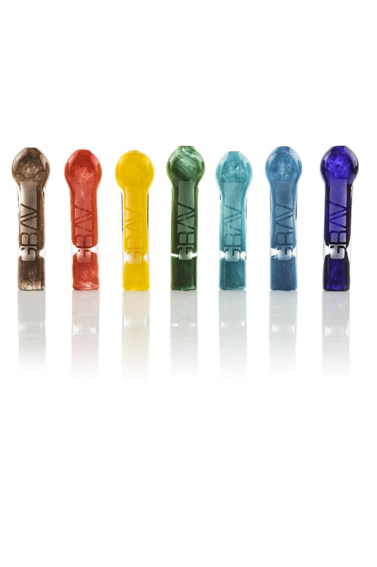 GRAV Chillum Hand Pipe - Discreet 3.5" Colored Frit Glass