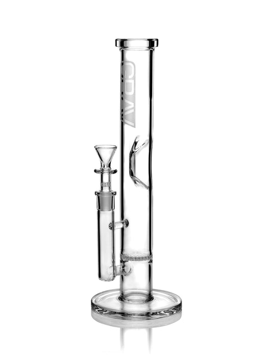 GRAV Honeycomb Perc Straight Tube W/ Geometric Ice Pinch 12''