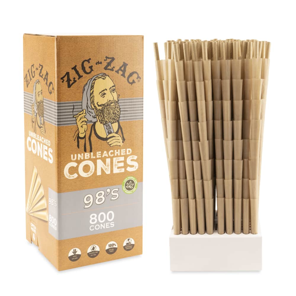 Zig Zag 98’s Size Unbleached Bulk Cones – 800ct