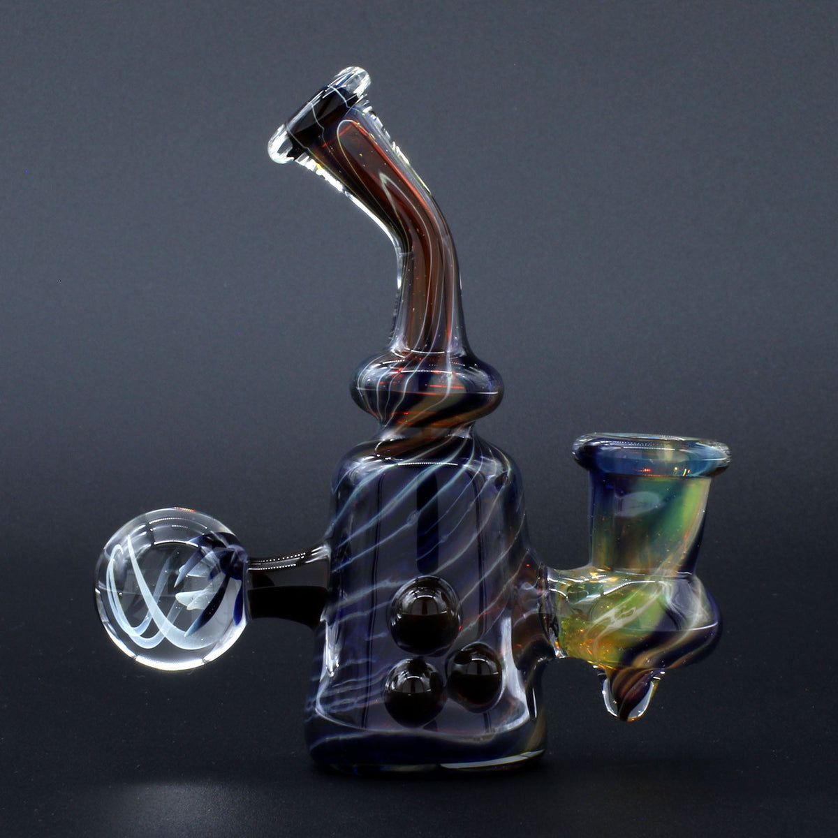Clayball Glass "Black Moon" Heady Sherlock Dab Rig
