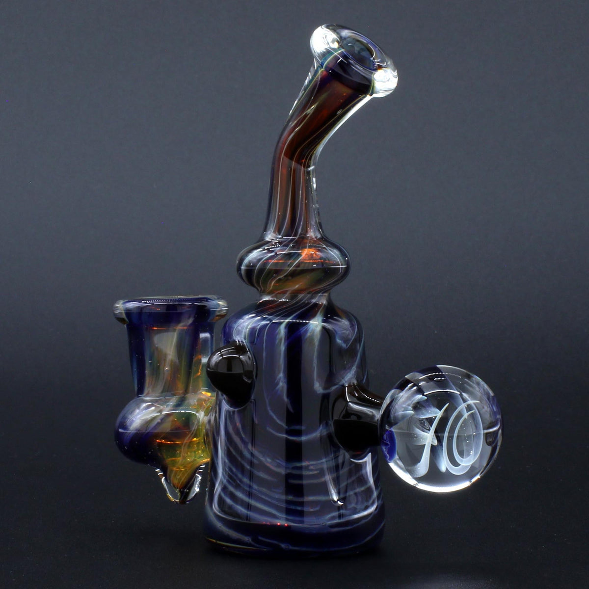 Clayball Glass "Black Moon" Heady Sherlock Dab Rig