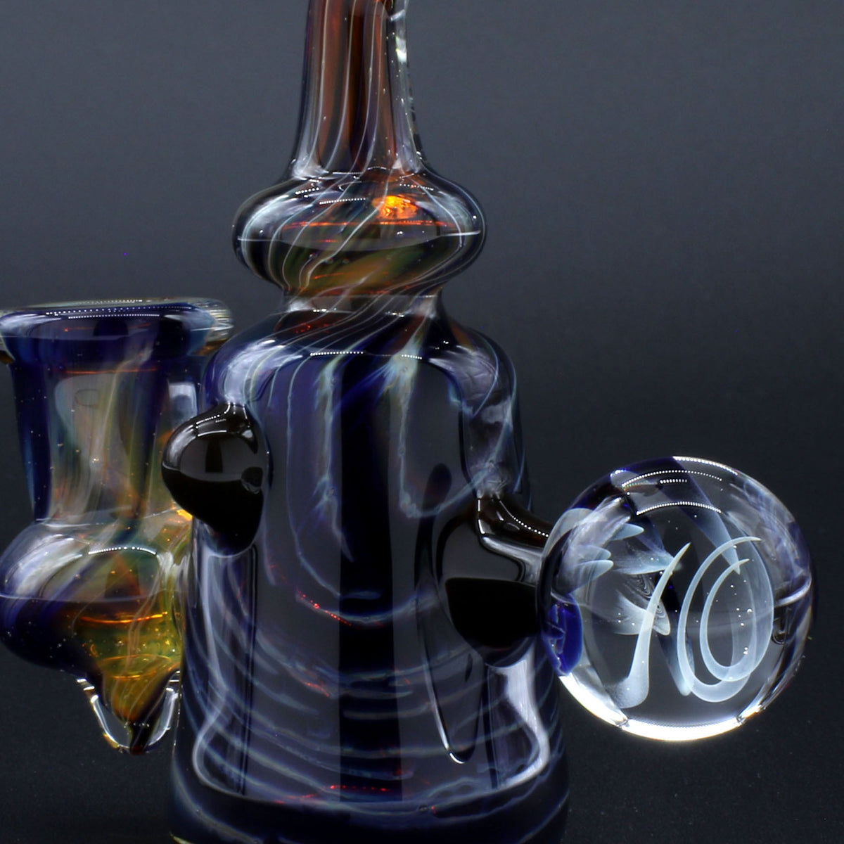 Clayball Glass "Black Moon" Heady Sherlock Dab Rig
