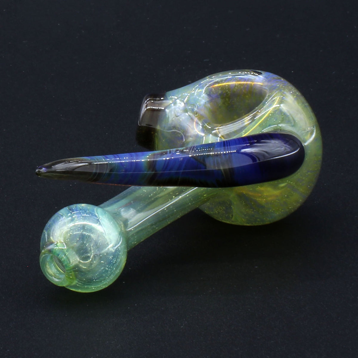 Clayball Glass "Green Horn Nebula" Heady Spoon Hand-Pipe