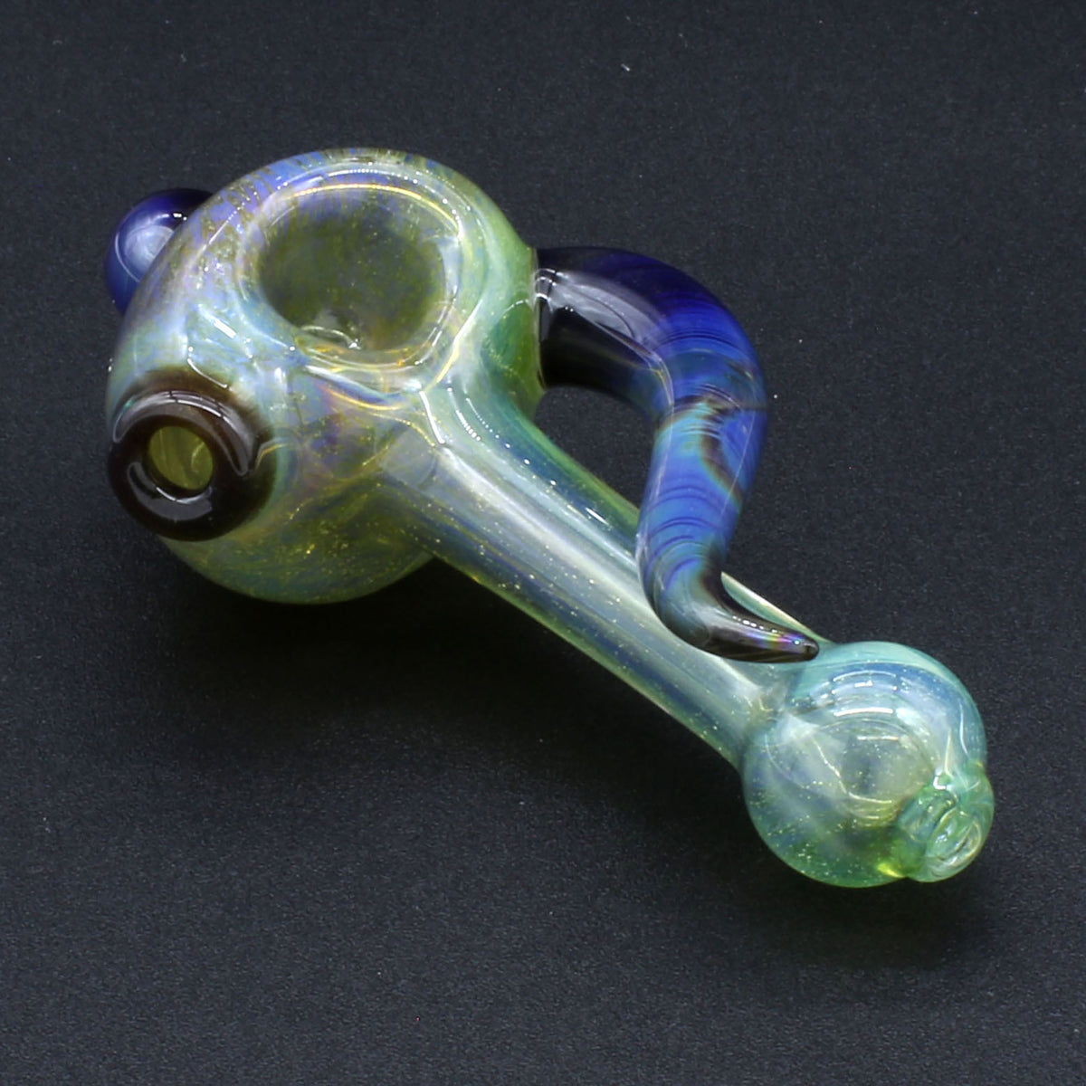 Clayball Glass "Green Horn Nebula" Heady Spoon Hand-Pipe