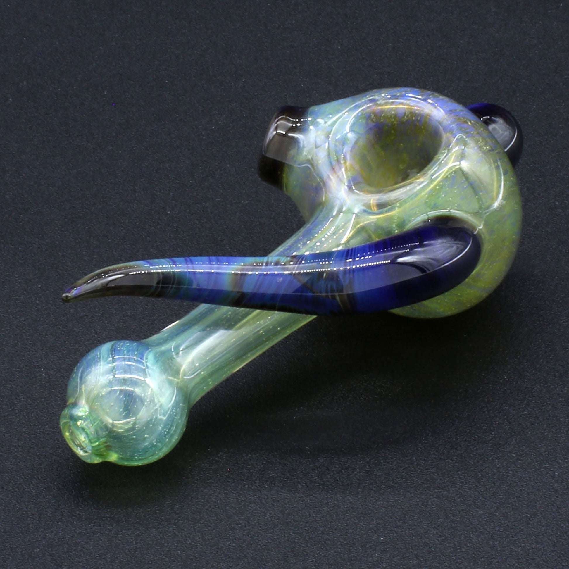 Clayball Glass "Green Horn Nebula" Heady Spoon Hand-Pipe