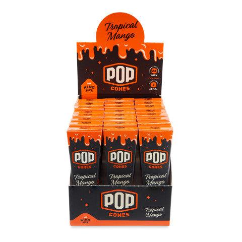 Pop Cones King Size Unbleached 3pk Cones - 24ct Display
