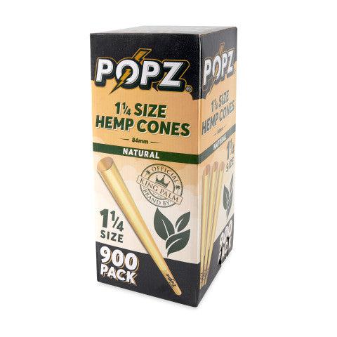 POPZ Hemp Cones 1 ¼ Size Bulk 900ct Box – Natural