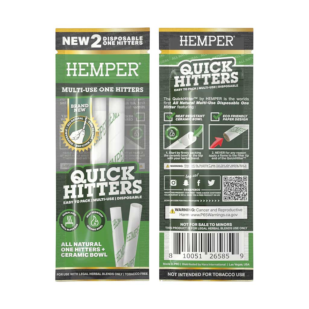 2PK QUICKHITTER DISPOSABLE CHILLUM - NATURAL