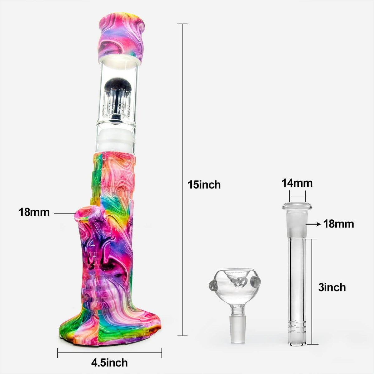 Tilted Silicone Tree Perc Bong