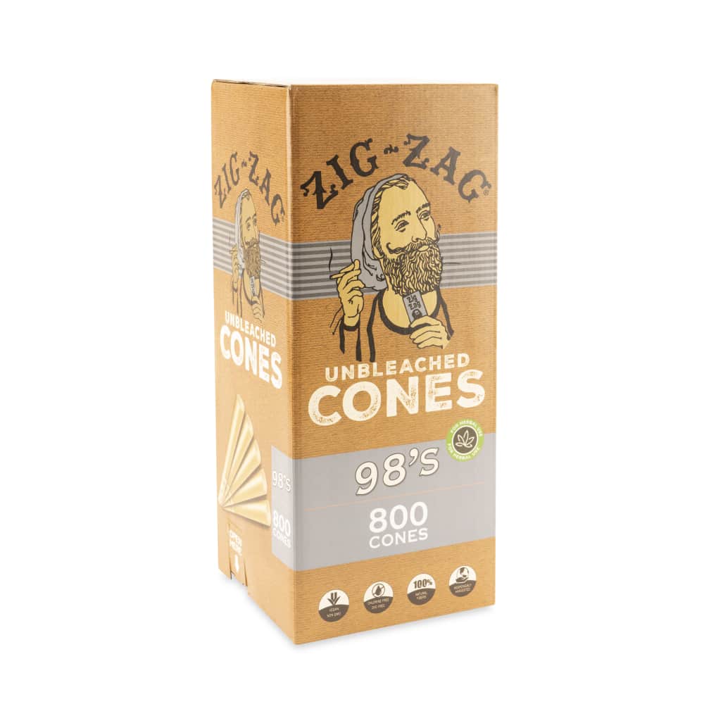 Zig Zag 98’s Size Unbleached Bulk Cones – 800ct