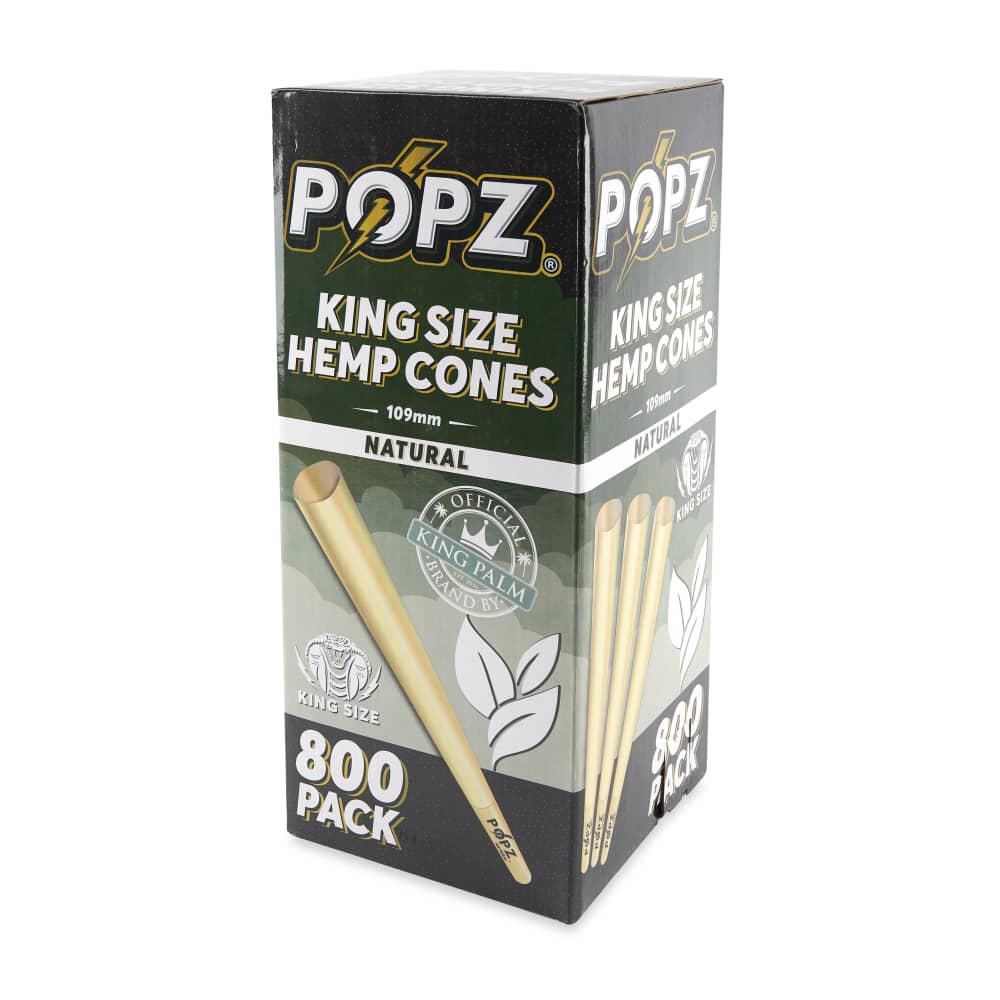 POPZ Hemp Cones King Size Bulk 800ct Box – Natural