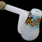 Wig Wag Milky Colored Glass Bubbler