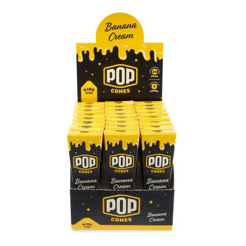 Pop Cones King Size Unbleached 3pk Cones - 24ct Display