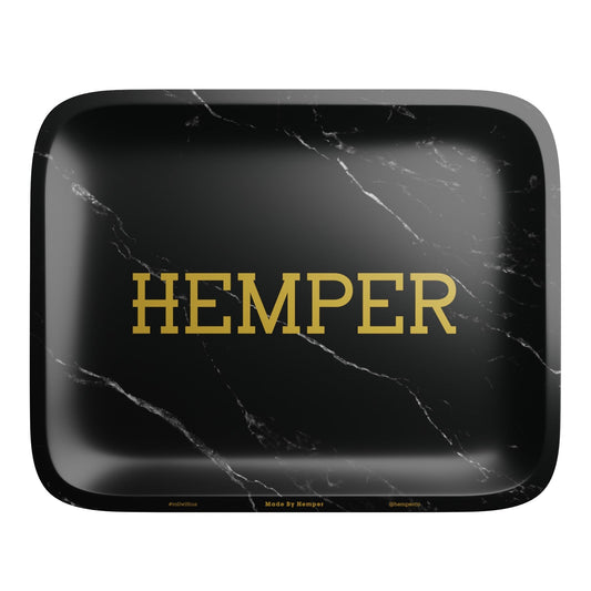 HEMPER  - Luxe Black Marble Rolling Tray - East Loud