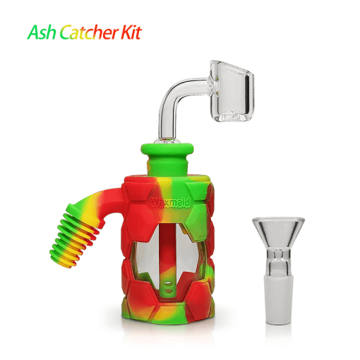 Waxmaid 4.96'' Silicone & Glass Ash Catcher Kit - East Loud