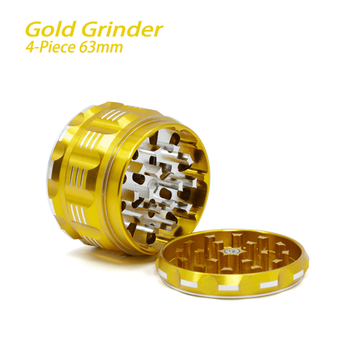 Waxmaid 4-Piece Polygon Herb Grinder Gold 63mm - East Loud