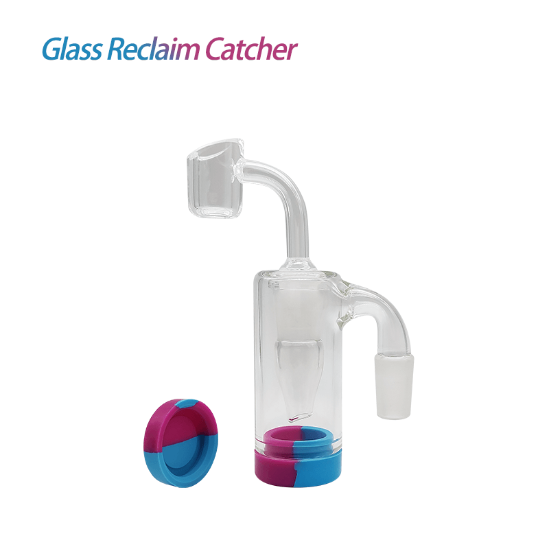 14MM Male Joint Bubbler 90° Glass Reclaim Catcher - view 2