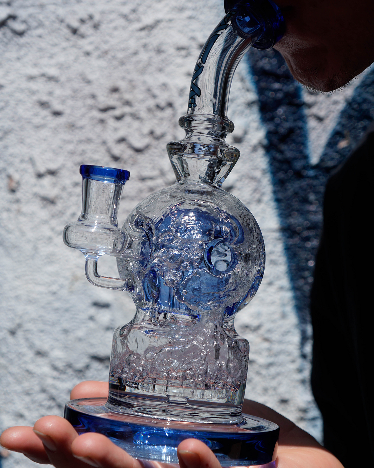9" Swiss Shower-head Perc Glass Dab Rig - view 4