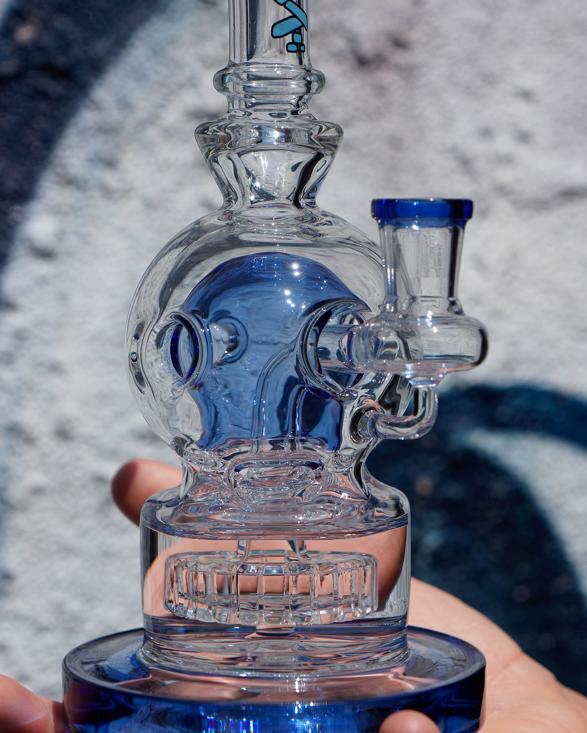 9" Swiss Shower-head Perc Glass Dab Rig - view 3