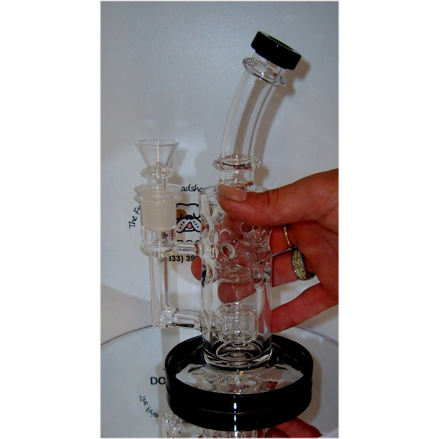 8 Inch Bong with Swiss Percs & Drum Percolator - East Loud