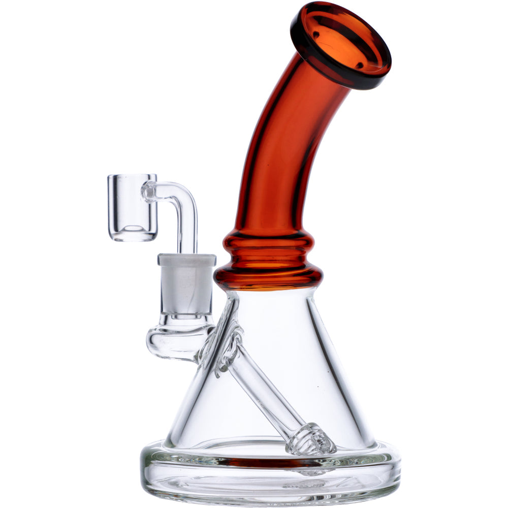 7" Mini Bent Neck Waterpipe - Amber
