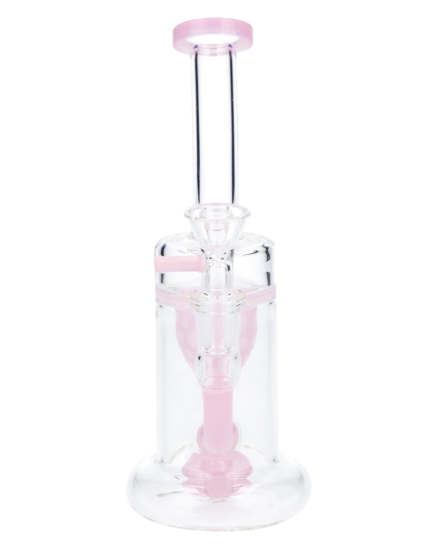 Bent Neck Water Pipe w/Bowl & Quartz-Milky Pink-8 in(RCL-S-025MP) - East Loud