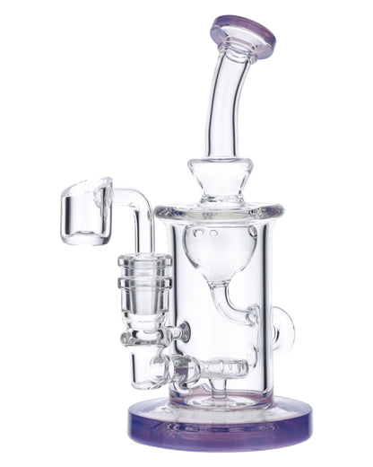 Bent Neck Water Pipe w/Bowl & Quartz-Milky Purple-7in(RCL-S-026MPP) - East Loud