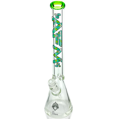 18" Green Alien 9mm Glass Beaker Bong - East Loud