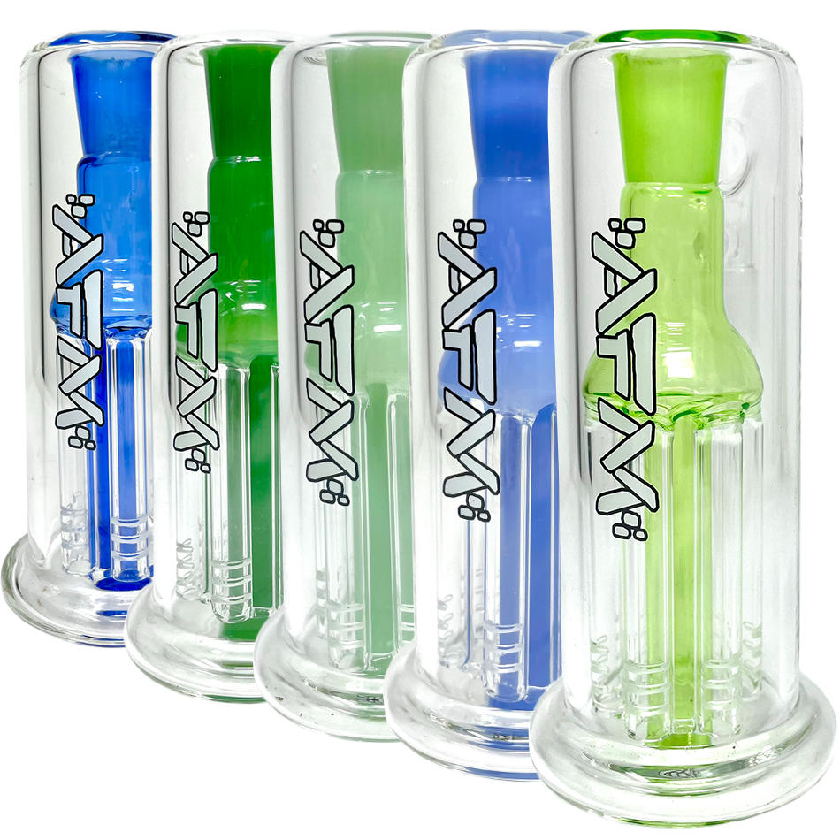 5" Tall Boy 6 Arm Perc Glass Ash-Catcher - East Loud