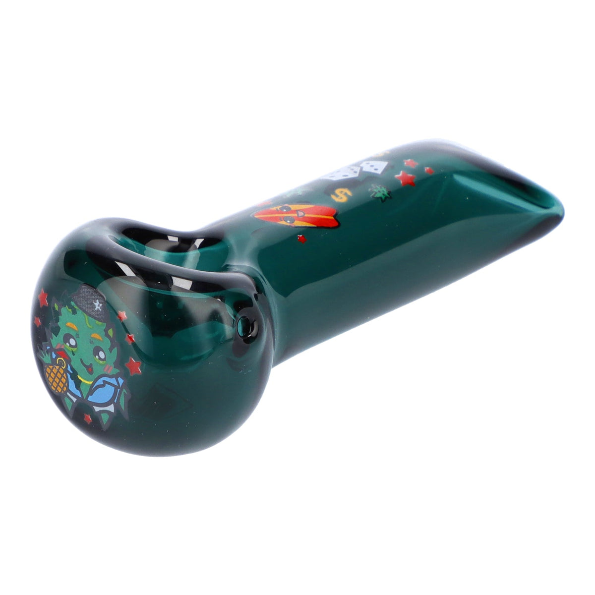 4" Pineapple Express Hand Pipe - Transparent Teal - East Loud