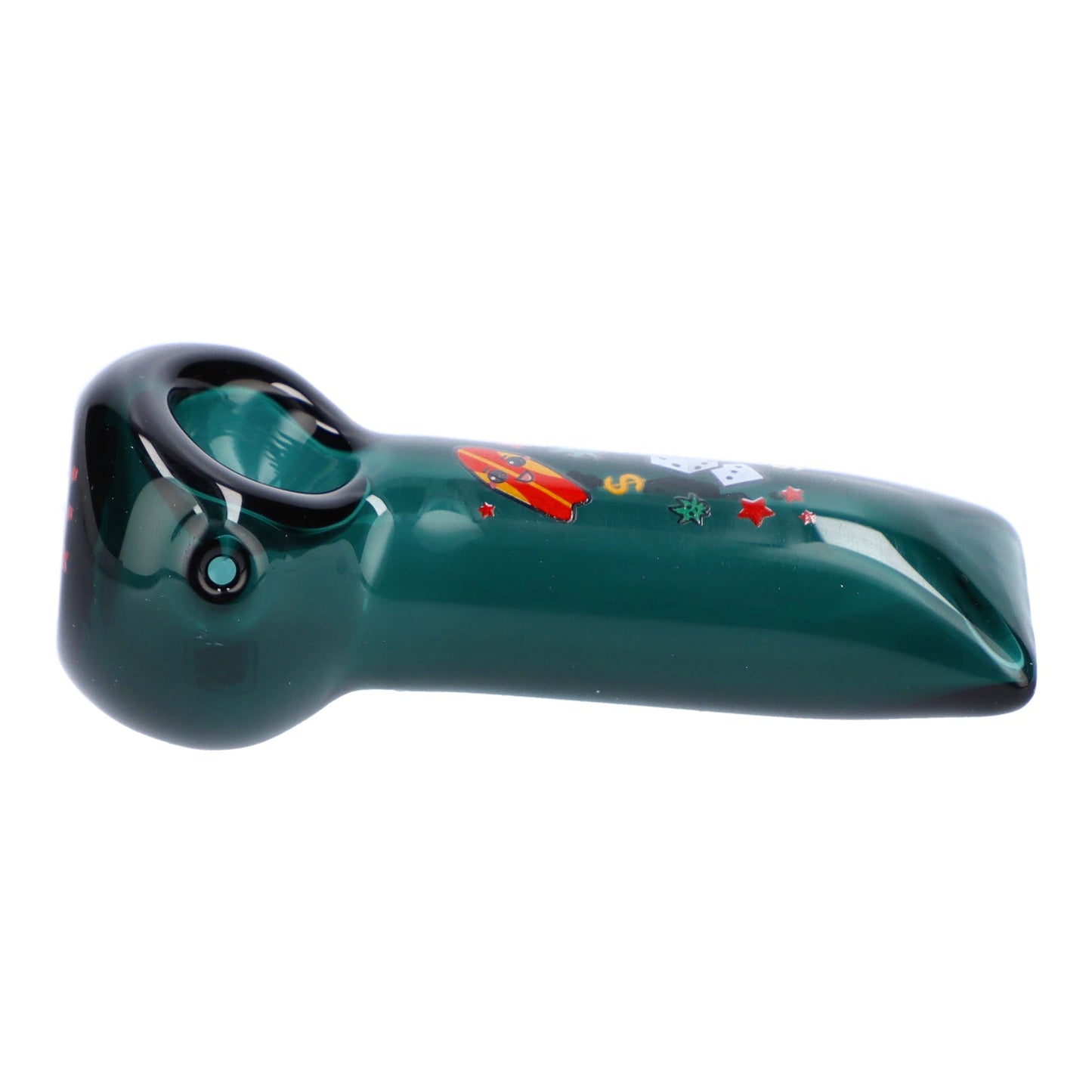 4" Pineapple Express Hand Pipe - Transparent Teal - view 3