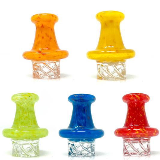 Color Dot Turbo Glass Spinner Carb Cap + 2 Pearls - East Loud