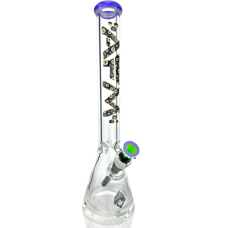 18" Evil Eye Clear Glass Beaker Bong Bundle - view 4