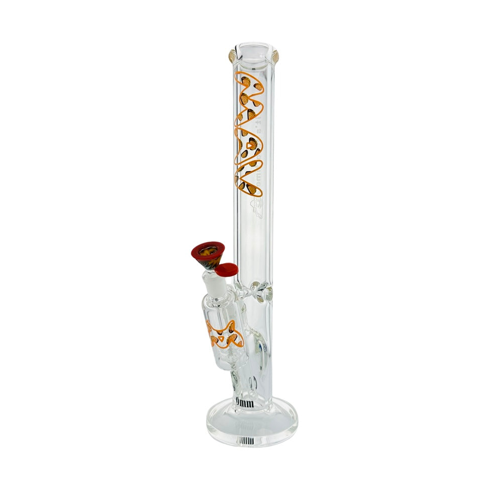 18" x 9mm one of one taco time Slab and laser etch straight Bong + Ash Catcher Combo - East Loud