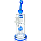 11" Double Tower Tree Colored Glass Dab Rig