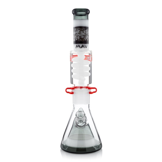 Reversal Wig Wag Smoke and White Slitted Pyramid Beaker Freezable Coil System - East Loud