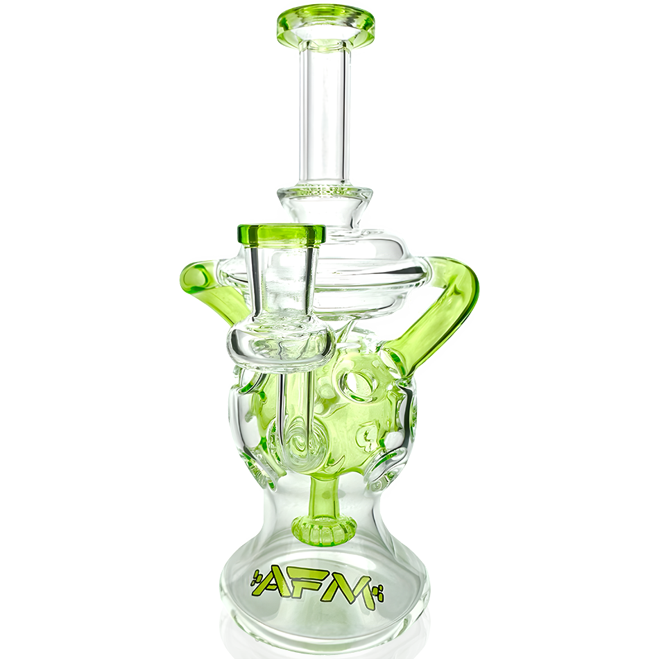 9" Swiss Color Glass Recycler Dab Rig - view 4