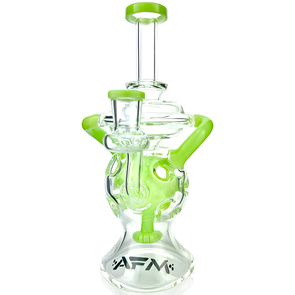 9" Swiss Color Glass Recycler Dab Rig - East Loud