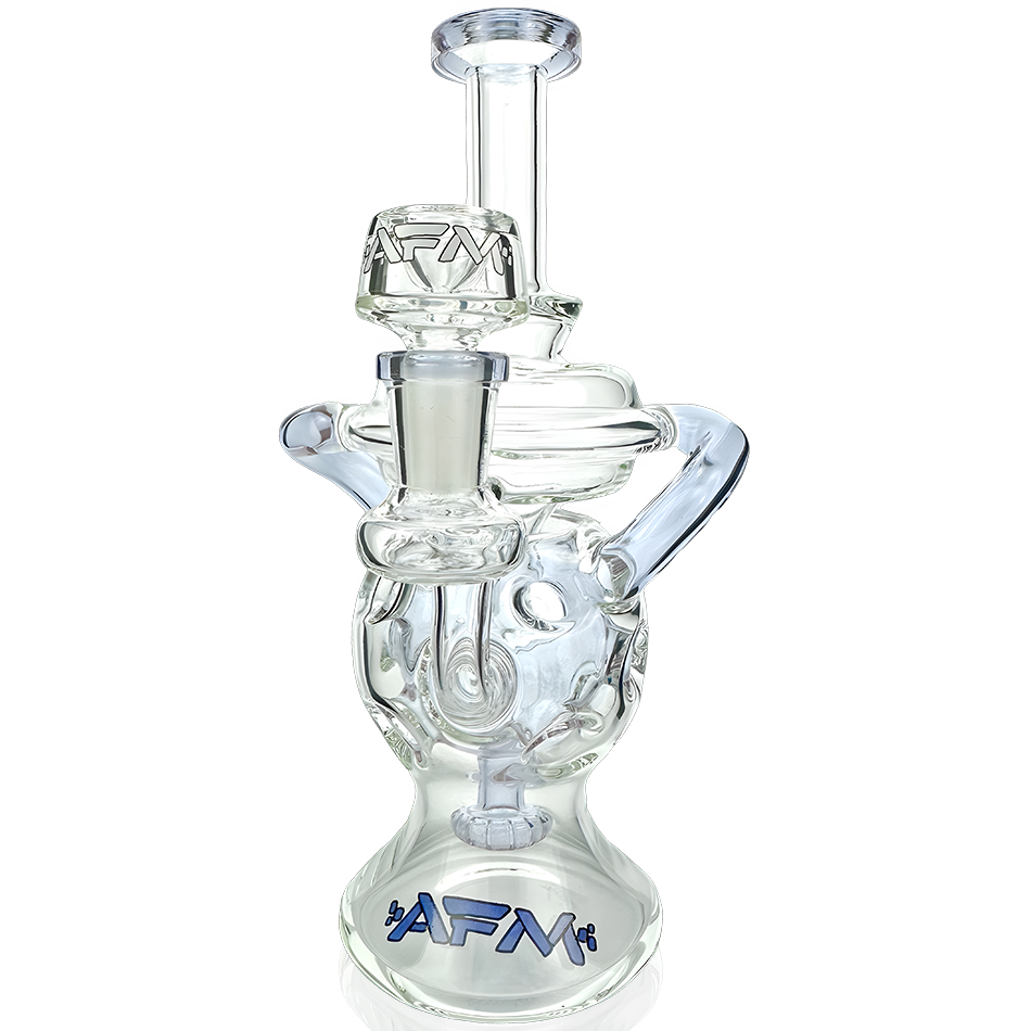 9" Swiss Color Glass Recycler Dab Rig - view 5