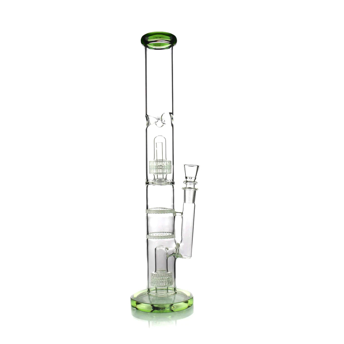 18 Inch Straight Tube Bong w/ Double Matrix & Double Honeycomb Percs - view 2