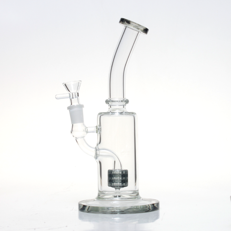 8 Inch Bent Neck Matrix Perc Bong - 1Stop Glass - East Loud