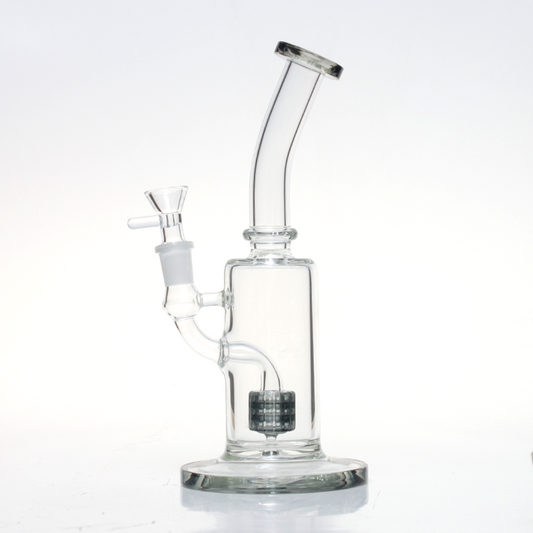 8 Inch Bent Neck Matrix Perc Bong - 1Stop Glass - East Loud
