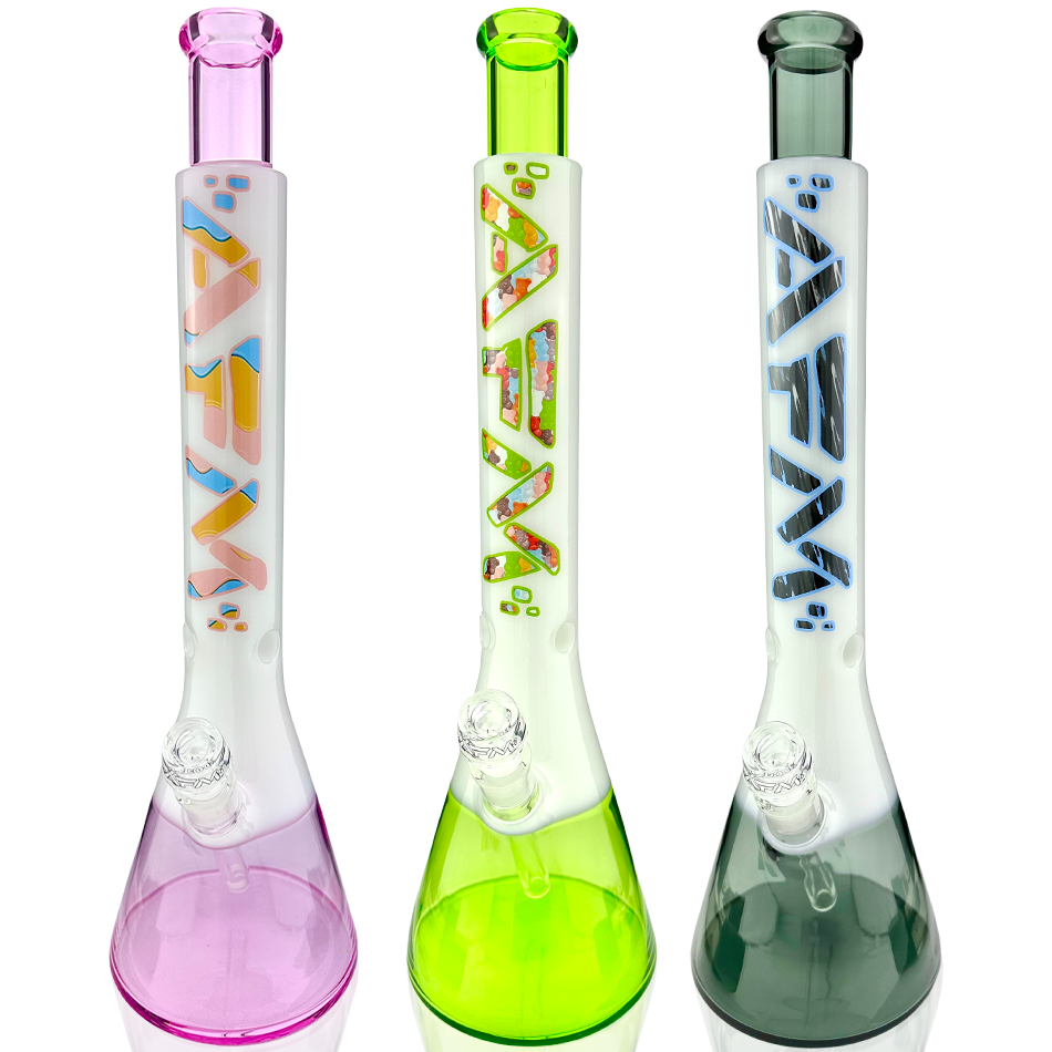 18" Licorice Quasar Glass Beaker Bong Bundle - view 2