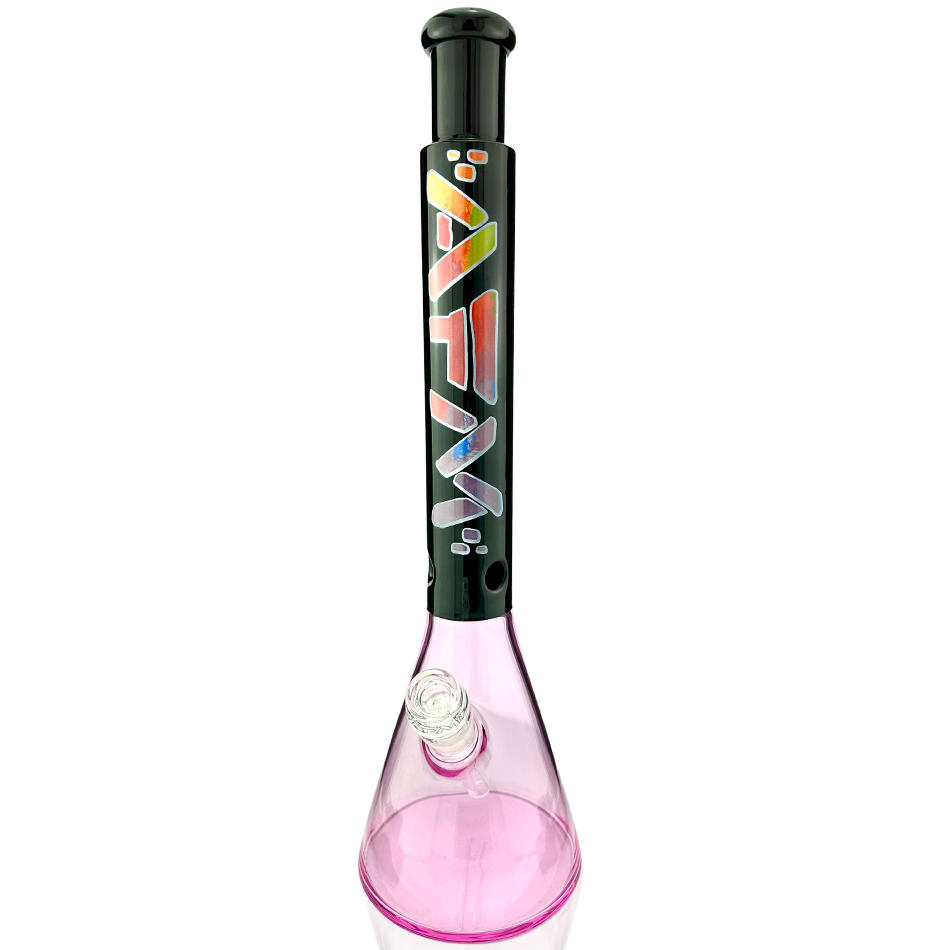 18" Mind Expander Pink Glass Beaker Bong - East Loud