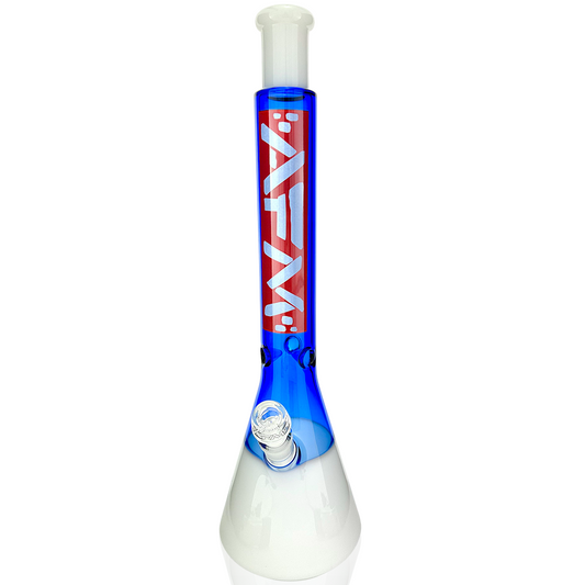 18" Red Label Quasar Glass Beaker Bong - Ink Blue/ Ivory - East Loud
