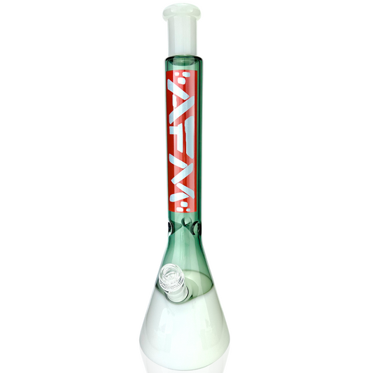 18" Red Label Quasar Glass Beaker Bong - Smokey/ Ivory - East Loud