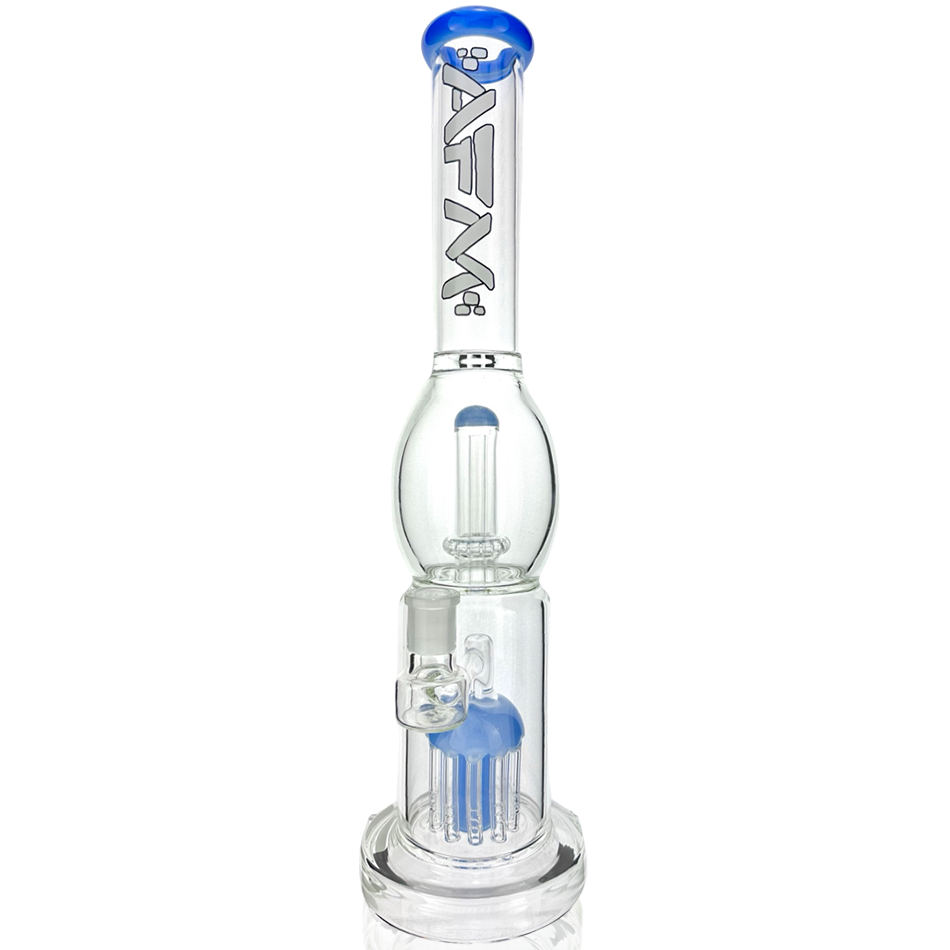 16" UFO Arm Double Perc Glass Straight Tube Bong - view 3