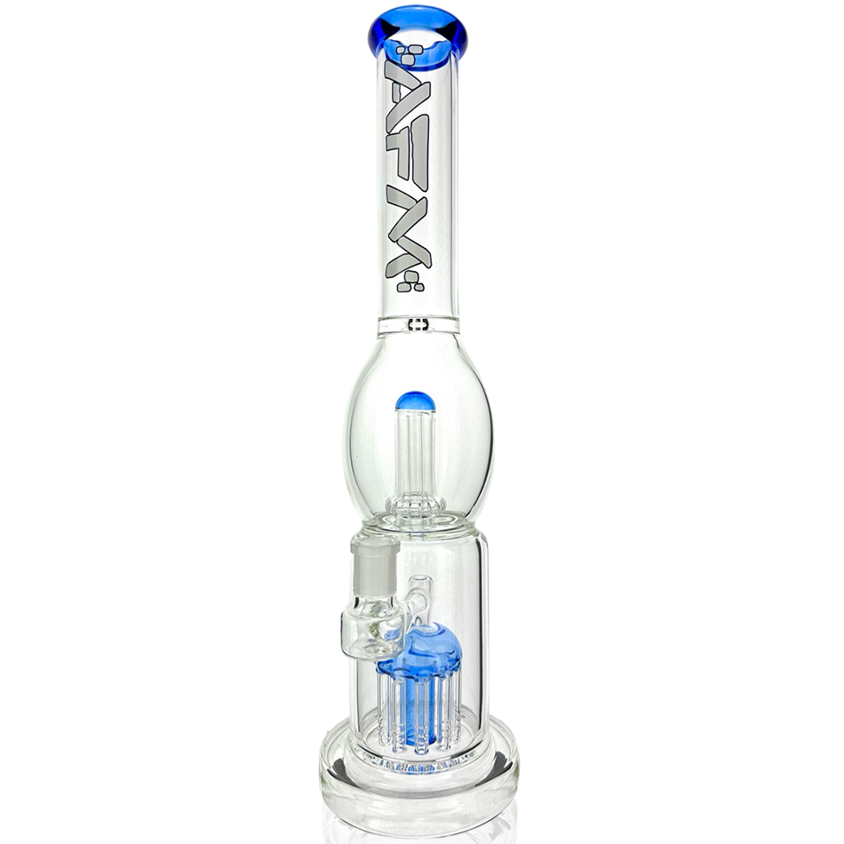 16" UFO Arm Double Perc Glass Straight Tube Bong - view 4