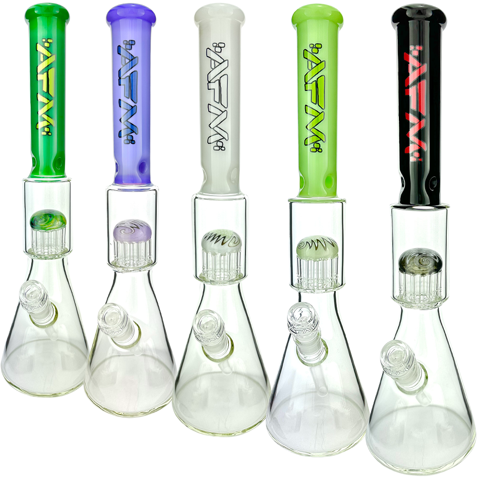 18" Reversal Sleeve Glass Tree Perc Beaker Bong - view 7