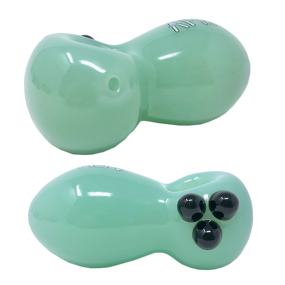 3.5" Egg Colored Glass Hand Pipe - view 2